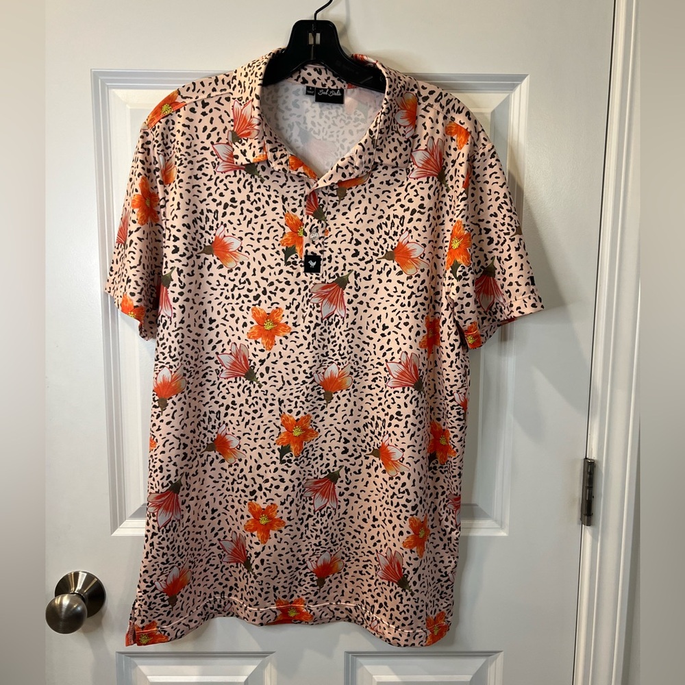 Bad Birdie Men's Casual Shirt - Pink and Orange Floral